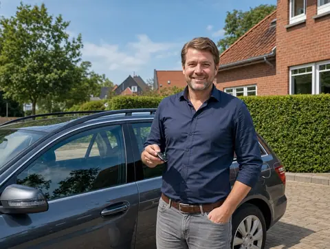 Verkäufer aus Merseburg mit dem verkauften Fahrzeug